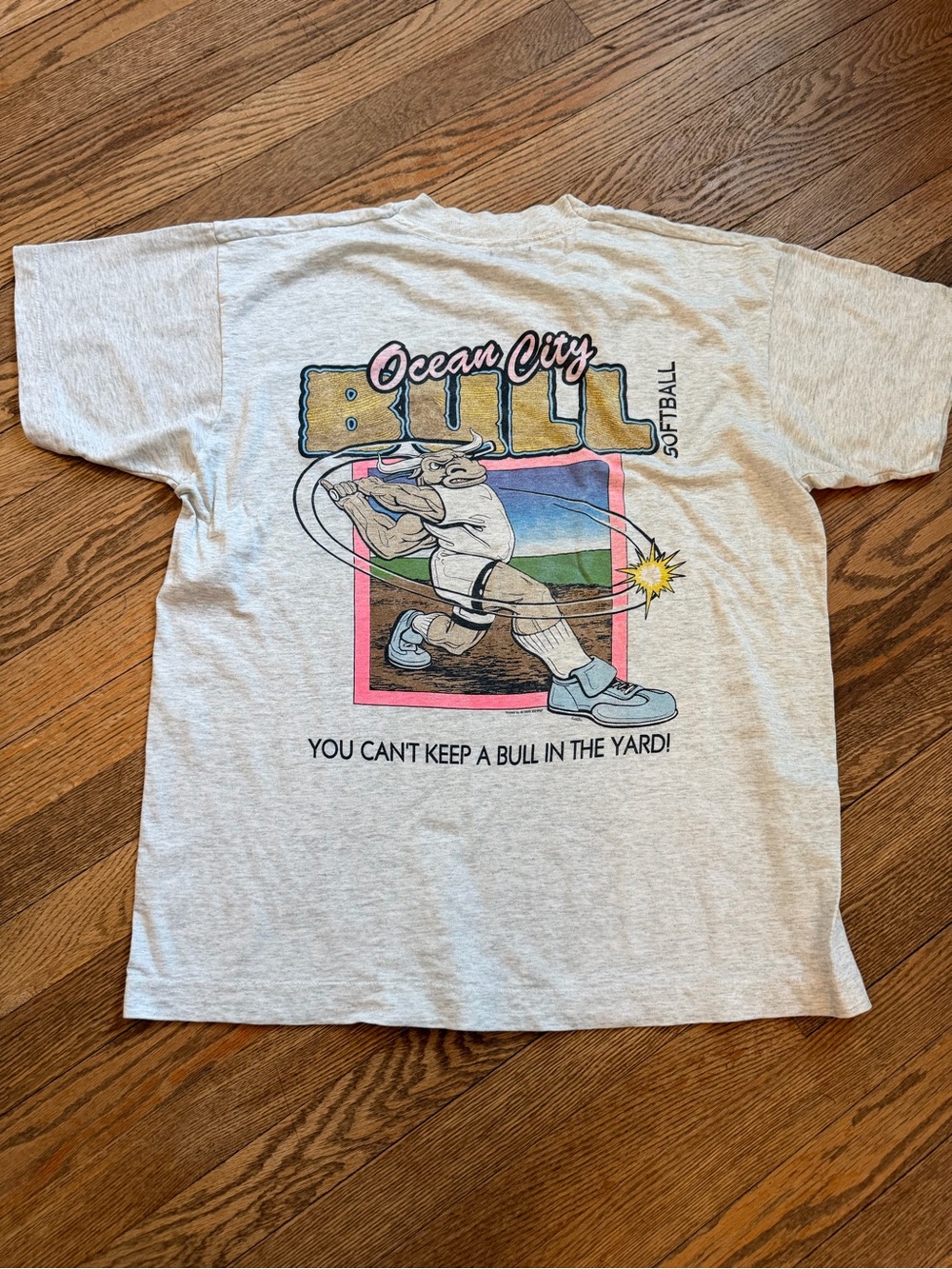 Vintage 90s Ocean City Maryland T-shirt Bull Softball